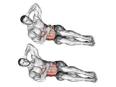 عکس عضلات درگیر در حرکت کرانچ خوابیده