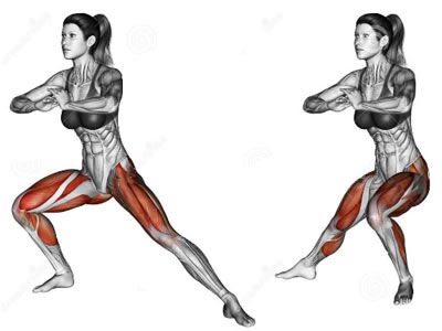 عکس عضلات درگیر در حرکت اسکوات به طرفین تناوبی